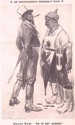 Uncle Sam en Duitsland als slager op spotprent (lijst optie), Verzamelen, Verzenden