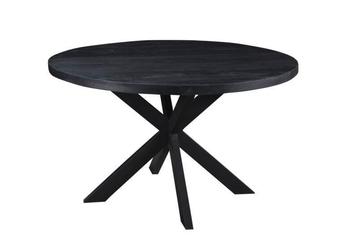 Ronde Eettafel Kala – Zwart Mangohout &amp; Staal | 150 cm beschikbaar voor biedingen