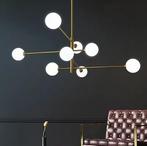 Glazen Bal Kroonluchter – Moderne Zwart Goud LED Plafondlamp, Huis en Inrichting, Lampen | Kroonluchters, Verzenden, Nieuw