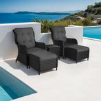 Wicker loungeset Benissa 2+2 met aluminium frame - zwart / g, Verzenden, Nieuw