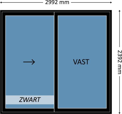 Voorraad 2-delige schuifpui, aluminium, zwart, met HR++ glas, Doe-het-zelf en Verbouw, Kozijnen en Schuifpuien, Inclusief glas