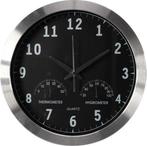 2dekans | Perel Aluminium Wandklok Met Thermometer &, Ophalen of Verzenden, Zo goed als nieuw