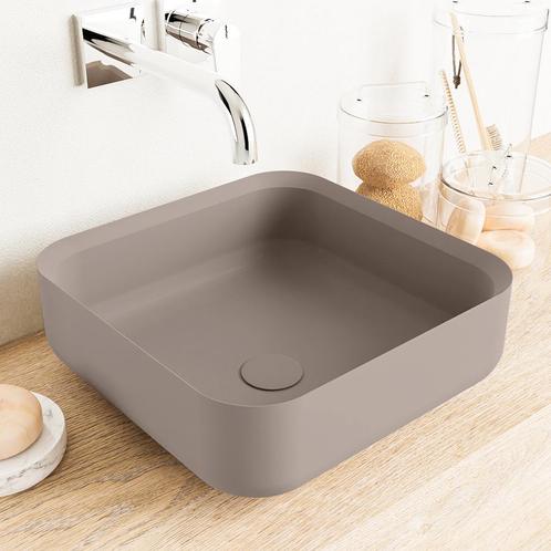MONDIAZ BINX Waskom solid surface 36cm kleur Smoke / Smoke, Doe-het-zelf en Verbouw, Sanitair, Overige typen, Nieuw, Ophalen of Verzenden