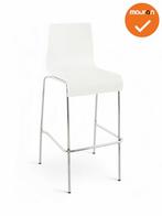 Barkruk - T - Wit met chrome onderstel - NIEUW - Zithoogte 7, Vergader- of Presentatieruimte, Ophalen of Verzenden, Gebruikt, Stoel
