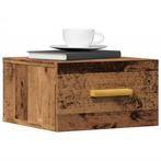 vidaXL Nachtkastje wandgemonteerd 35x35x20 cm oud, Verzenden, Nieuw, Hout