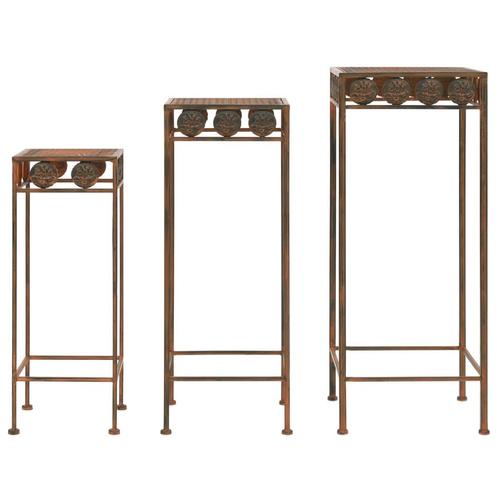 vidaXL Plantenstandaardset vintage stijl metaal roestkleur, Tuin en Terras, Overige Tuin en Terras, Nieuw, Verzenden
