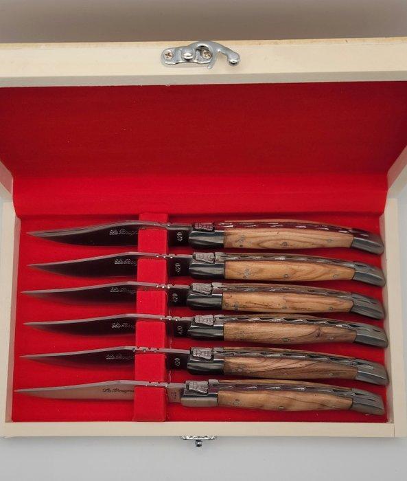 Le Bougna - Tafelmessenset - Staal, Hout - Steekkoffel, Antiek en Kunst, Antiek | Keukenbenodigdheden