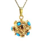Gouden sputnik hanger met kleursteen 14 krt, Sieraden, Tassen en Uiterlijk, Ophalen of Verzenden, Nieuw