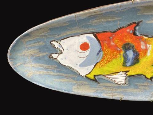Schotel - Céramique - Motif poisson - 60 cm circa 1950, Antiek en Kunst, Antiek | Glas en Kristal