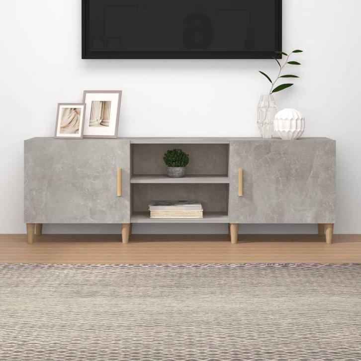 vidaXL Tv-meubel 150x30x50 cm bewerkt hout betongrijs, Huis en Inrichting, Kasten | Televisiemeubels, 25 tot 50 cm, Nieuw, Overige houtsoorten