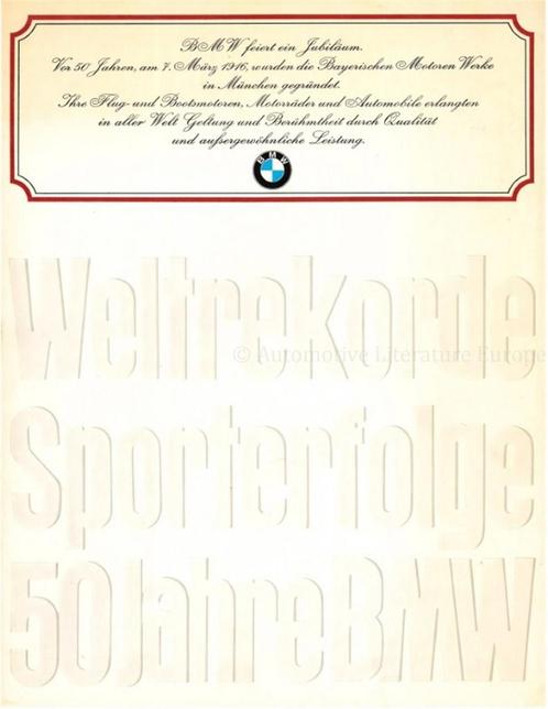 WELTREKORDE, SPORTERFOLGE, 50 JAHRE BMW, Boeken, Auto's | Boeken, BMW