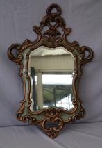 Spiegel  - hout met facet geslepen spiegel, Antiek en Kunst