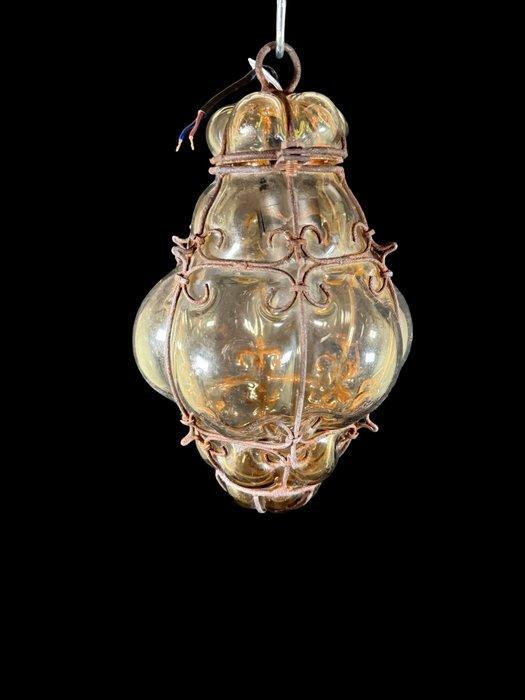 Plafondlamp - Glas, IJzer, Antiek en Kunst, Antiek | Lampen