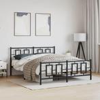 vidaXL Bedframe met voetbord zonder matras metaal zwart, Verzenden, Zwart, 200 cm, Metaal