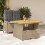 vidaXL 2-delige Tuinset met kussens poly rattan beige, 2 zitplaatsen, Nieuw, Tuinset, Verzenden