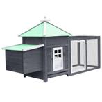 vidaXL Kippenhok met nestkast 190x72x102 massief vurenhout, Dieren en Toebehoren, Knaagdieren en Konijnen | Hokken en Kooien, Verzenden