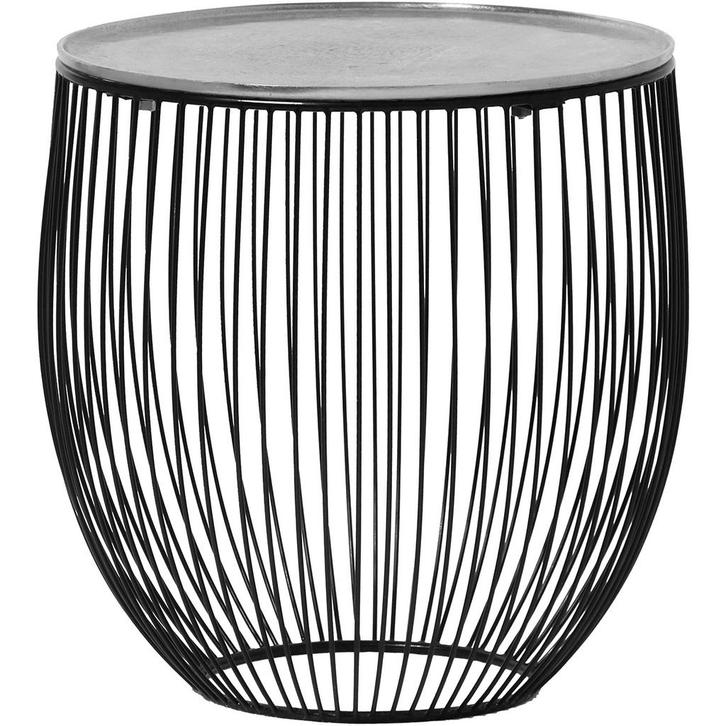 Bijzettafel - Livion Rana - Rond - 42cm - Zwart/Zilver -, Huis en Inrichting, Tafels | Eettafels, Nieuw, Overige materialen, Ophalen of Verzenden