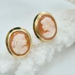 Verguld, Zilver - Oorbellen - CAMMEI INCISI A MANO, Antiek en Kunst