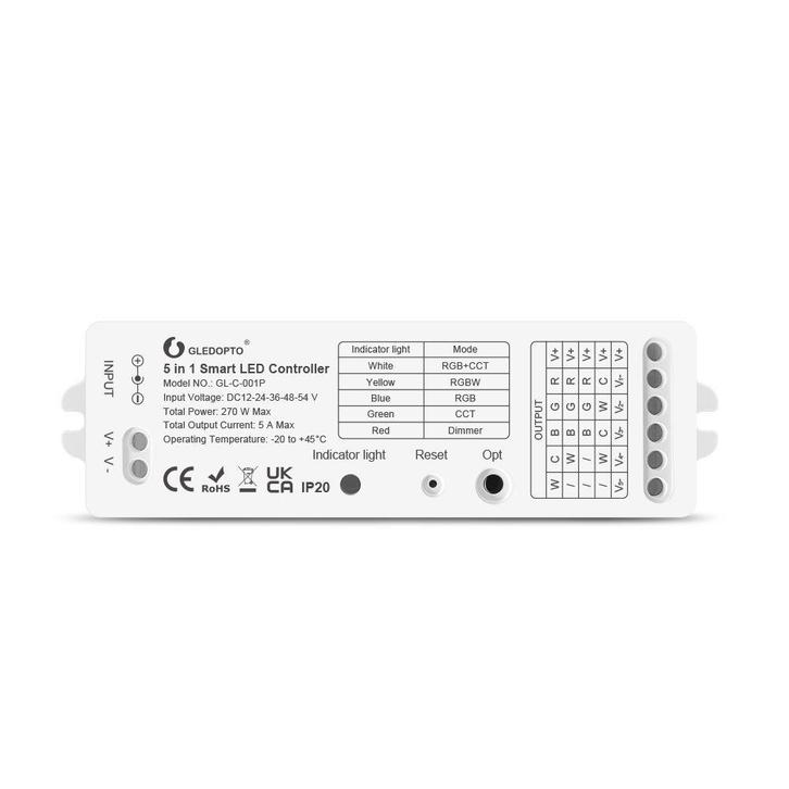 GLEDOPTO GL-C-001P ledcontroller - 5-in-1 - Zigbee 3.0 en RF, Hobby en Vrije tijd, Elektronica-componenten, Verzenden