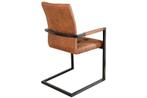 Design sledestoel OXFORD vintage bruin met armleuning, Huis en Inrichting, Stoelen, Ophalen of Verzenden, Nieuw