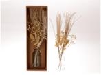 Droogbloemen arrangement in geschenkdoos incl fles naturel, Ophalen of Verzenden, Nieuw