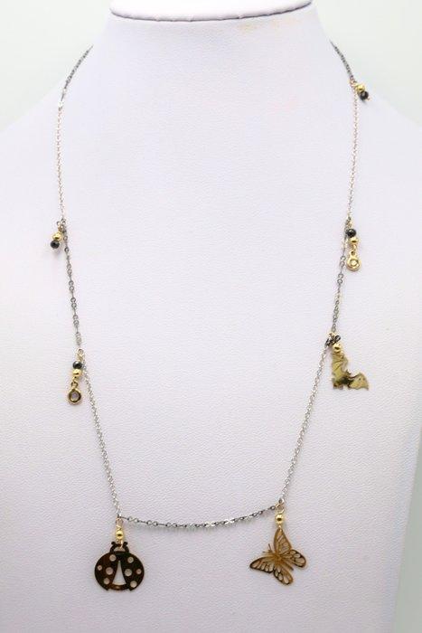 Halsketting - 18 karaat Geel goud, Witgoud Diamant, Sieraden, Tassen en Uiterlijk, Kettingen