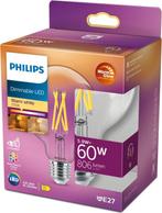 Philips LED Globe Transparant - 60 W - E27 - Dimbaar warmwit, Nieuw, Ophalen of Verzenden