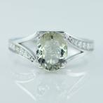 Ring Witgoud Toermalijn - Diamant, Sieraden, Tassen en Uiterlijk, Antieke sieraden