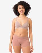 HEMA Damesboxer naadloos micro met kant lichtbruin, Kleding | Dames, Ondergoed en Lingerie, Verzenden