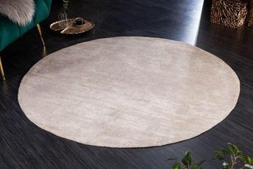 Vintage tapijt MODERN ART 150cm beige gewassen rond used