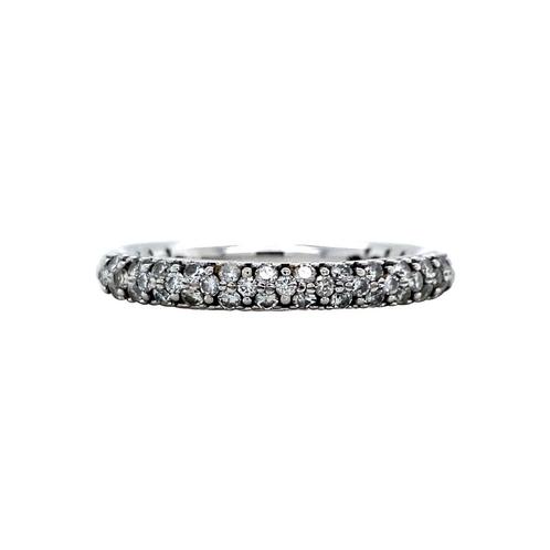 Witgouden pave ring met diamant 18 karaat, Sieraden, Tassen en Uiterlijk, Ringen, Wit, Zo goed als nieuw, Goud, Verzenden