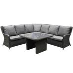 Bilbao premium dining hoekset 4 delig antraciet wicker, Ophalen of Verzenden, Nieuw, Wicker
