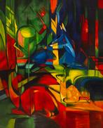 Franz Marc Rehe im Walde II | 64x80 | Rolcanvas, Ophalen of Verzenden, Nieuw