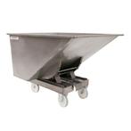 Kantelbak 600 liter met nylon wielen Roestvrij Staal, Verzenden