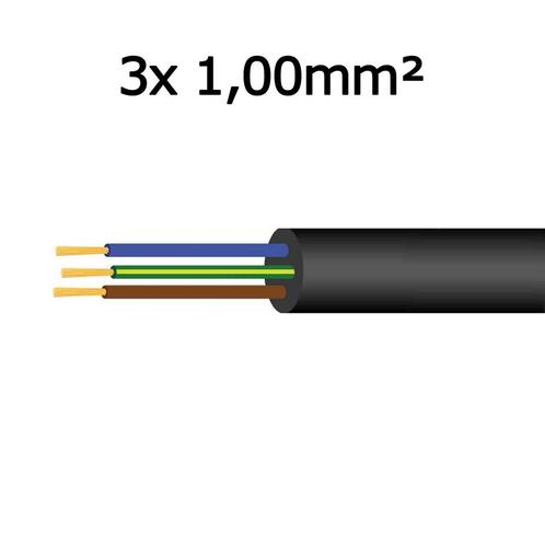 Soepele Aansluitkabel 3x 1,00mm², Doe-het-zelf en Verbouw, Bouwverlichting, Nieuw, Ophalen of Verzenden