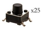 Tactiele buttons 6x6x6mm - SMD - 25 stuks, Hobby en Vrije tijd, Elektronica-componenten, Verzenden, Nieuw