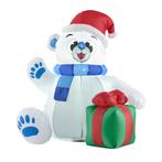 Verlichte ijsbeer opblaasbaar met kerstpakket 120x100x70 cm, Nieuw, Verzenden