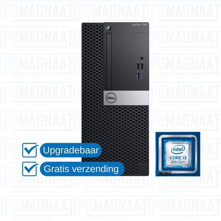 Dell Optiplex 7060 MT i3-8100 8GB 256GB NVMe, Computers en Software, Desktop Pc's, 3 tot 4 Ghz, SSD, Zo goed als nieuw, 8 GB, Ophalen of Verzenden