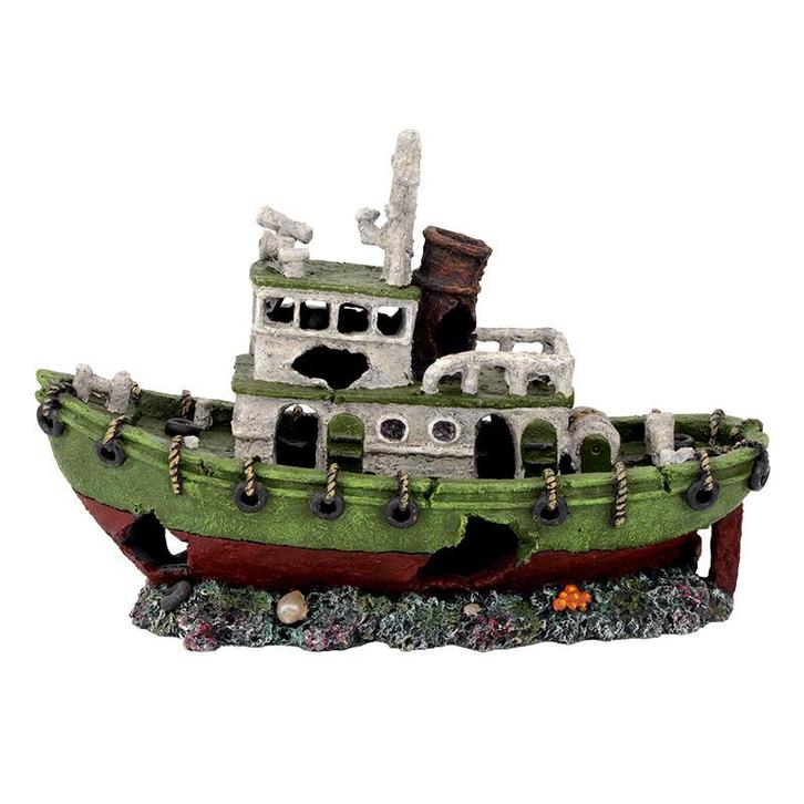 Gezonken sleepboot OS-905 - aquarium decoratie, Dieren en Toebehoren, Vissen | Aquaria en Toebehoren, Sierelement, Nieuw, Ophalen of Verzenden
