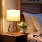 Tafellamp - Bureaulamp - Tafellamp slaapkamer - Wit - Aigost, Verzenden, Nieuw