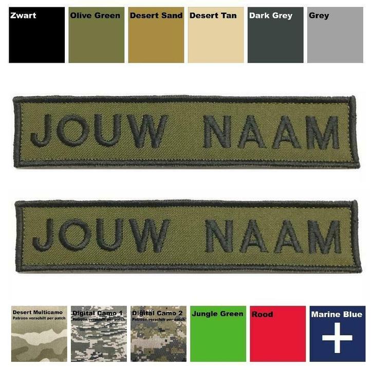 Je Eigen Naamlint! Zelf Online Ontwerpen - NameTag Patch, Verzamelen, Militaria | Algemeen, Overige soorten, Nederland, Embleem of Badge