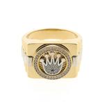 Bicolor gouden Rolex president band ring met zirconia | H..., Goud, 20 of groter, Met edelsteen, Gebruikt