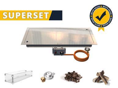 Gofire SUPERSET inbouwbrander rechthoek 79 x 36 | Flexibel, Tuin en Terras, Terrasverwarmers, Nieuw, Verzenden