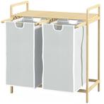 TRUUSK Bamboe Wasmand met 2 Afneembare Waszakken - Wasverzam, Verzenden