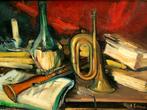 Joan Serra Melgosa (1899-1970) - Bodegón de música, Antiek en Kunst, Kunst | Schilderijen | Klassiek