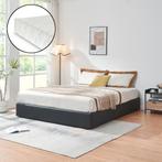 Tweepersoonsbed Nola met matras kunstleer 200x180 cm zwart [, Verzenden, Nieuw