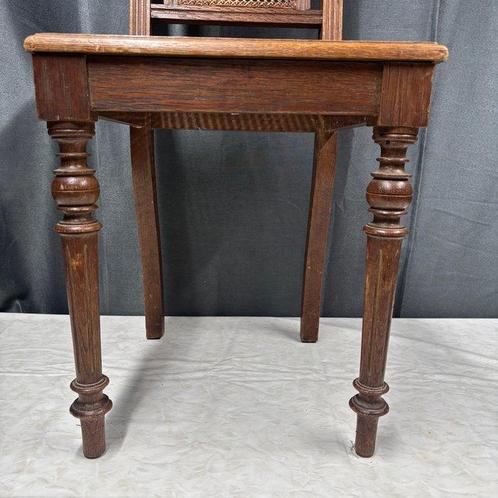 Stoel - Handgesneden Charmante Antieke Stoel - Hout, Webbing, Antiek en Kunst, Curiosa en Brocante