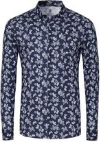 Desoto Overhemd Print Denim Blooming Navy maat L Heren, Kleding | Heren, Overhemden, Verzenden, Nieuw, Blauw, Desoto