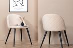 Eetkamerstoel - Jasmijn - Beige - Fluweel - Jörn, Huis en Inrichting, Stoelen, Verzenden, Nieuw