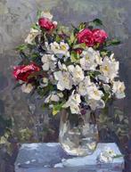 Sergei Flitov (1964) - Fleurs Éclatantes dans un Vase, Antiek en Kunst, Kunst | Schilderijen | Klassiek